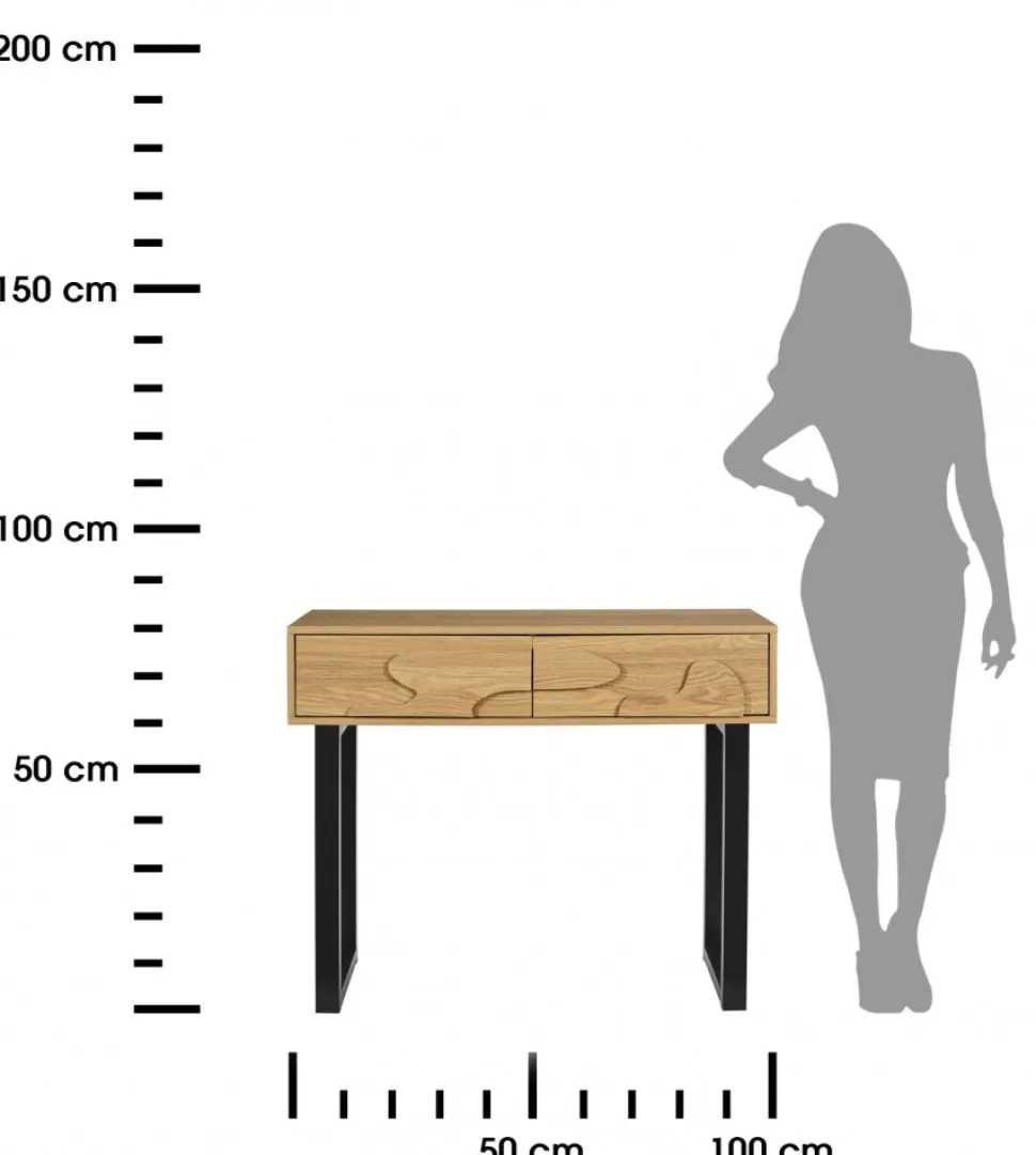 Konsola NORD 100 cm z frezem 3D dąb