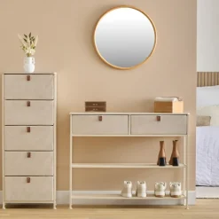 Konsola z 2 szufladami Tissa 100 cm beż