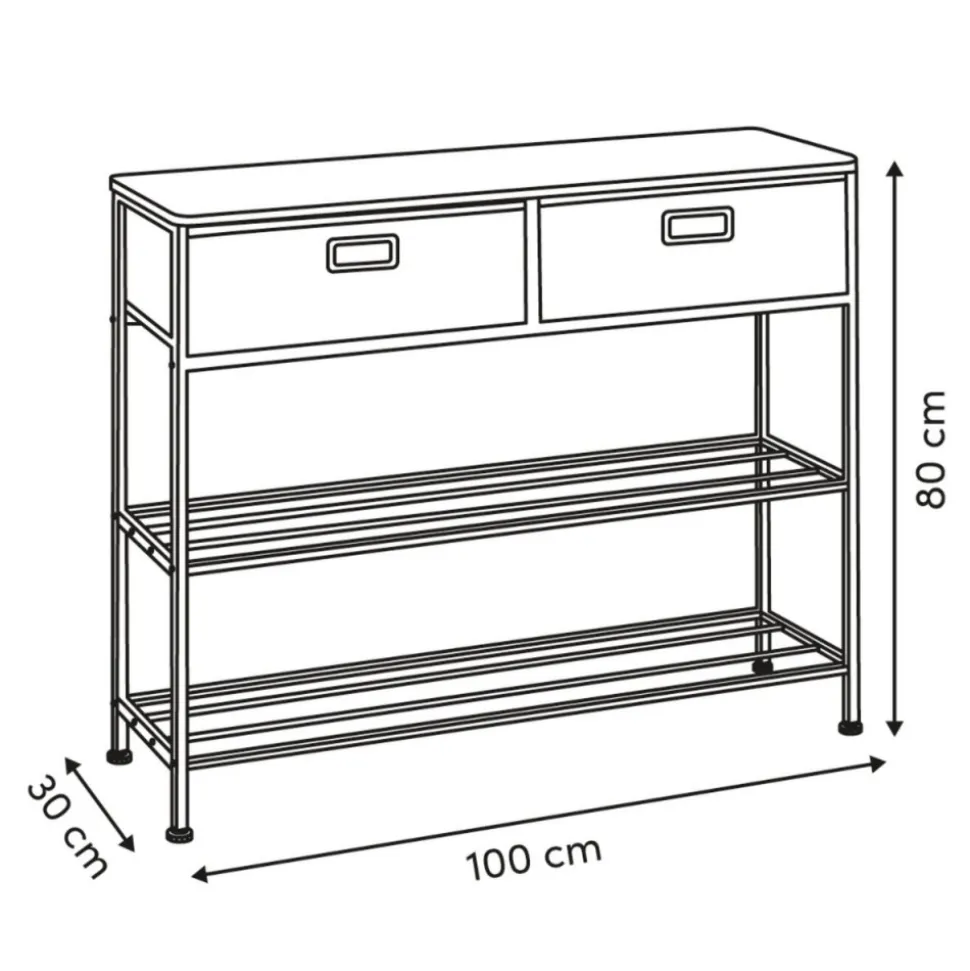 Konsola z 2 szufladami Tissa 100 cm beż