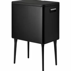 Kosz na śmieci czarny touch bin w stylu retro 35L