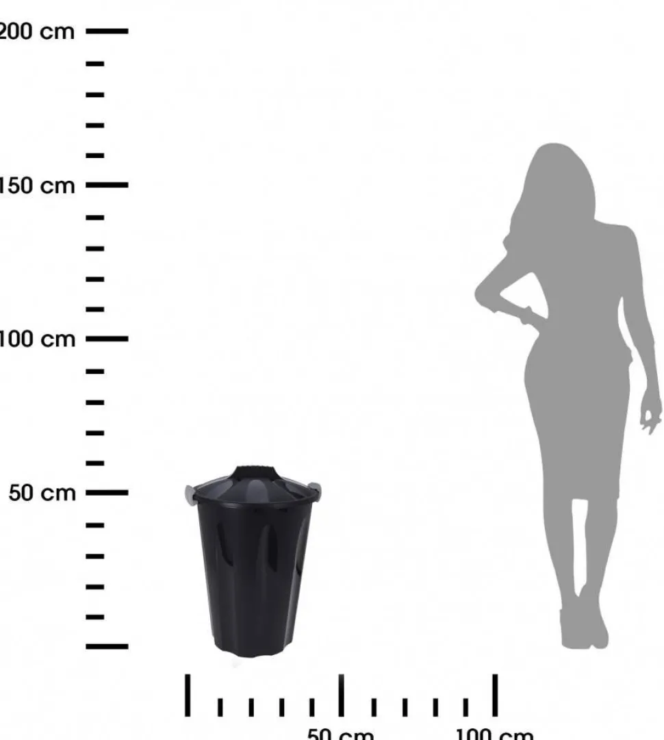 Kosz na śmieci 40L z pokrywą antracytowy