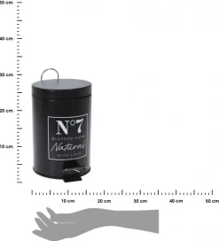 Kosz na śmieci metalowy czarny 3L