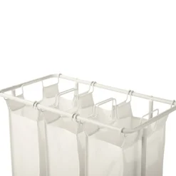 Kosz na pranie 3 przegródki 47,7 L beż