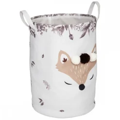 Kosz na zabawki Fox z pomponami 35 cm