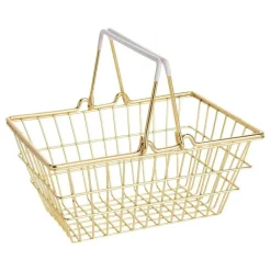 Kosz druciak złoty z rączką * H&S Decoration Clearance
