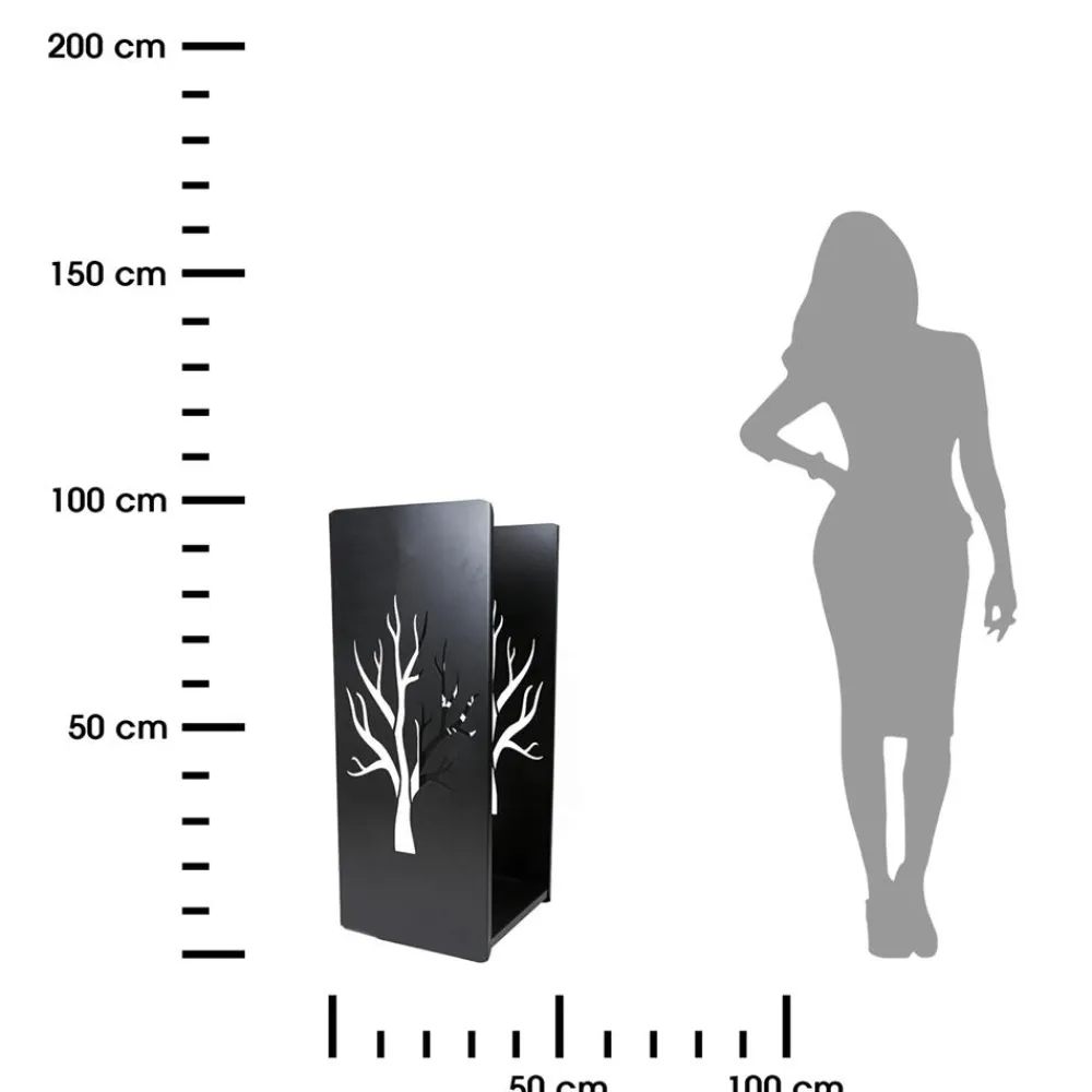 Kosz na drewno z wyciętym wzorem Drzewo 100 cm * Dąstal