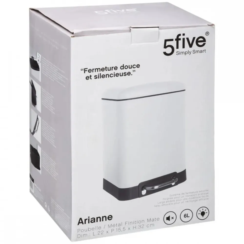Kosz na śmieci Ariane 6L biały * 5five Simply Smart Online