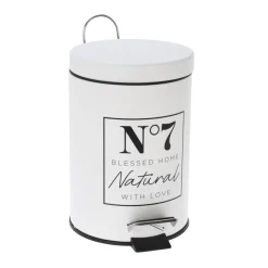 Kosz na śmieci metalowy biały 3L * H&S Decoration Online