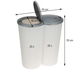 Kosz na śmieci podwójny 50 L * H&S Decoration Online