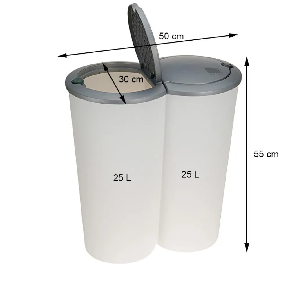 Kosz na śmieci podwójny 50 L * H&S Decoration Online