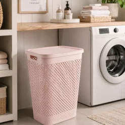 Kosz na pranie PURE różowy 55 L * CURVER Online