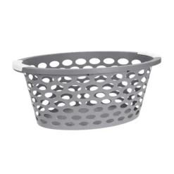 Kosz na pranie z rączkami szary 27L * Storage Solutions New