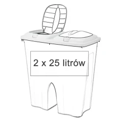 Kosz pojemnik na śmieci 2x25L szary * H&S Decoration Discount