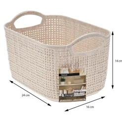 Koszyk do przechowywania beżowy 24x16xh14 cm * Storage Solutions Outlet