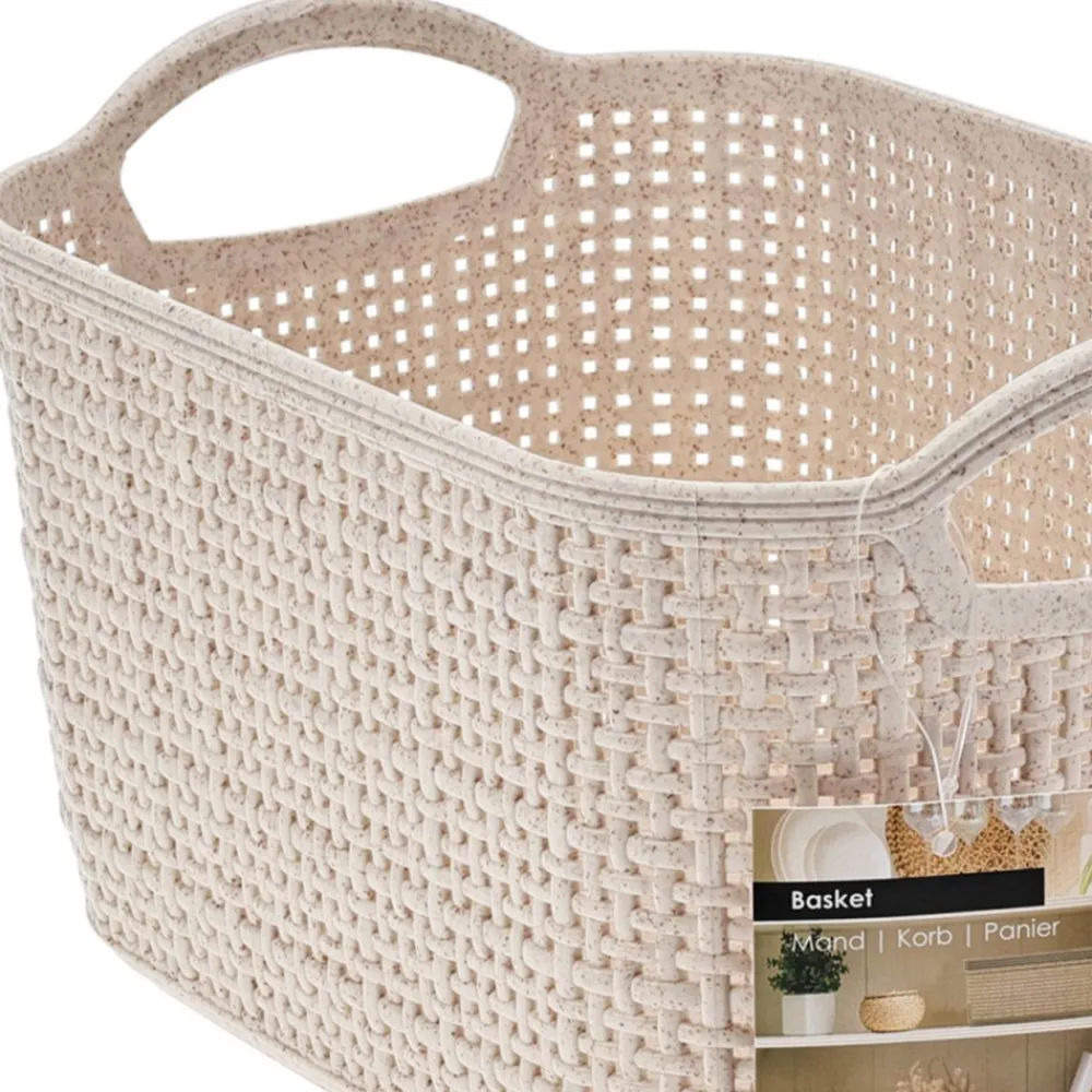 Koszyk do przechowywania beżowy 24x16xh14 cm * Storage Solutions Outlet