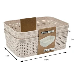 Koszyki do przechowywania 2 szt beżowe 19x13x6 cm * Storage Solutions Hot