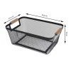 Koszyk metalowy czarny z drewnianą rączką 30 x 21 x h14 cm * Excellent Houseware Online