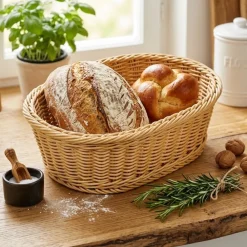 Koszyk na pieczywo i owoce beżowy do serwowania 29x23xh9,5cm * Kesper Online