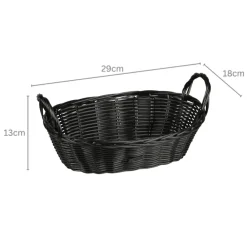 Koszyk na pieczywo i owoce czarny z uchwytami 29x18x13 cm * Kesper