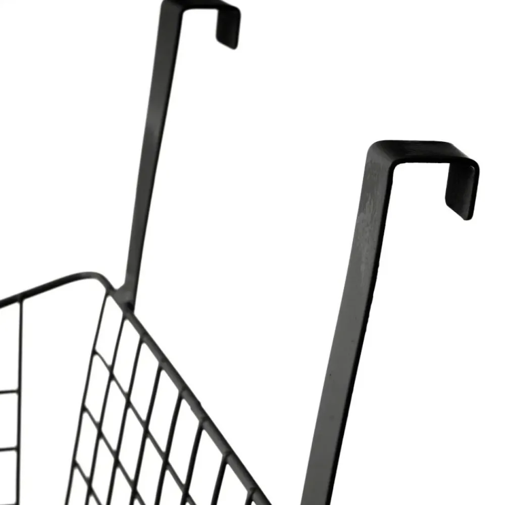 Koszyk wiszący metalowy na drzwi czarny h28cm * HowHomely Sale