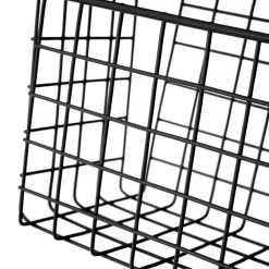 Koszyk wiszący metalowy na drzwi czarny h28cm * HowHomely Sale