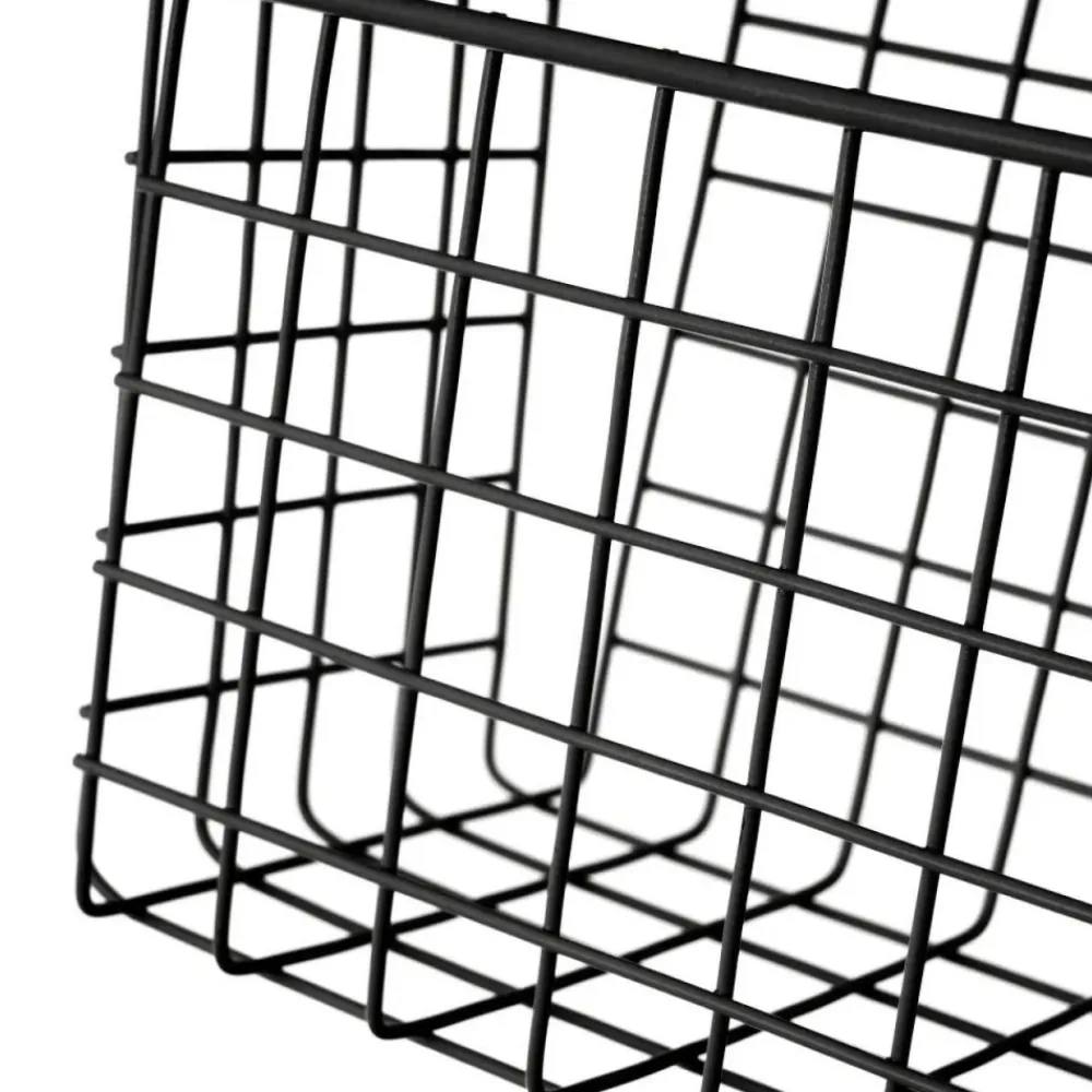 Koszyk wiszący metalowy na drzwi czarny h28cm * HowHomely Sale
