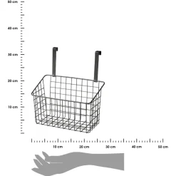 Koszyk wiszący metalowy na drzwi czarny h28cm * HowHomely Sale