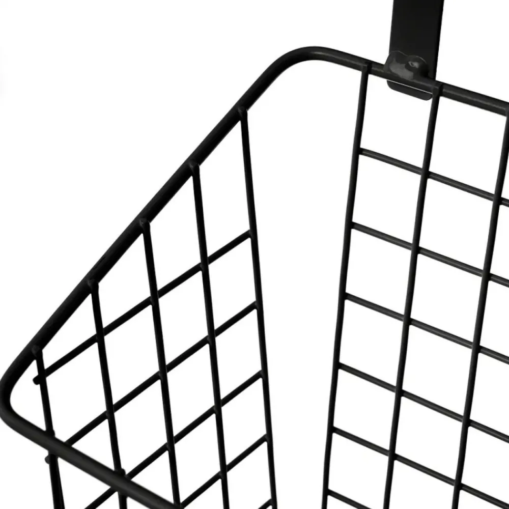 Koszyk wiszący metalowy na drzwi czarny h28cm * HowHomely Sale