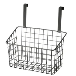Koszyk wiszący metalowy na drzwi czarny h28cm * HowHomely Sale