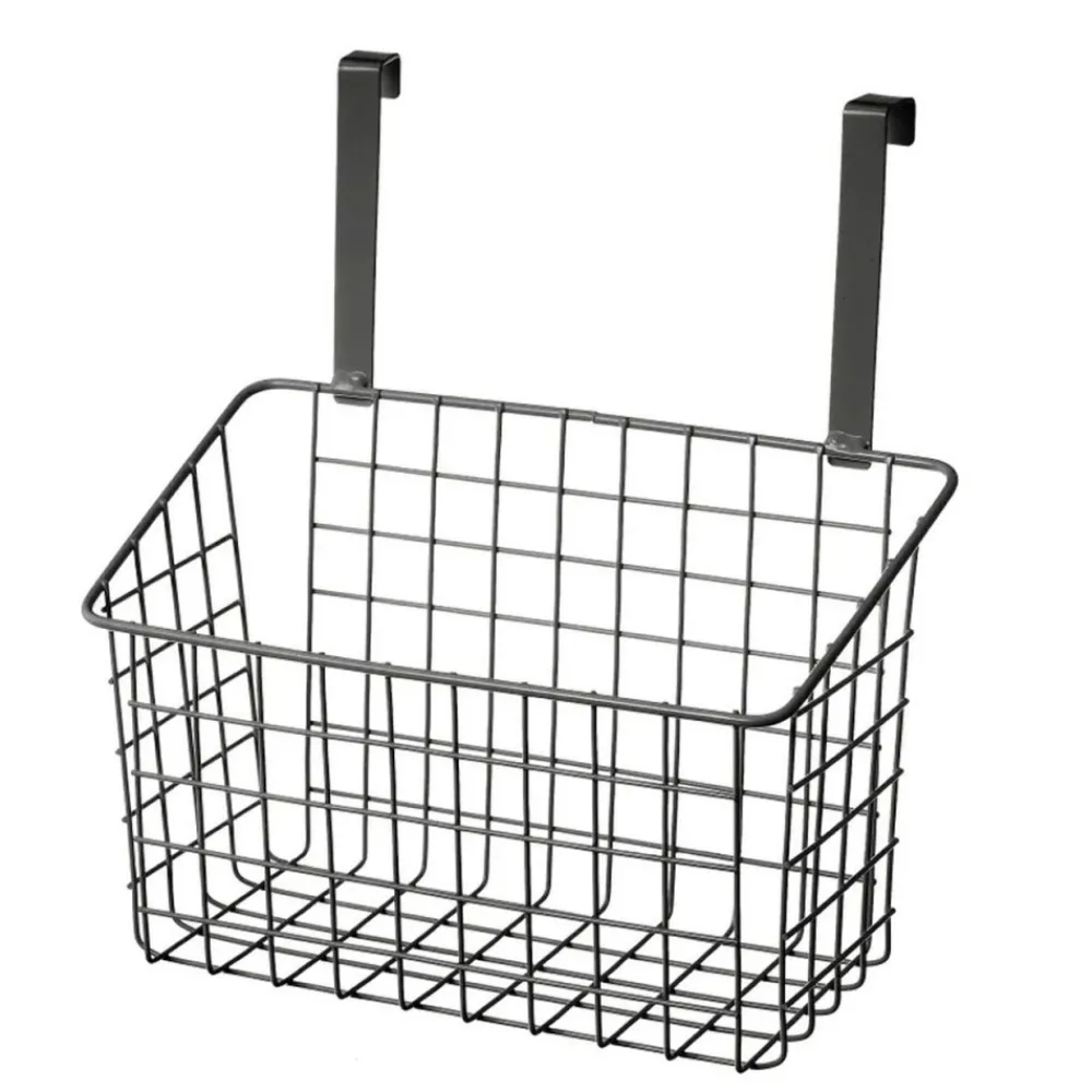 Koszyk wiszący metalowy na drzwi czarny h28cm * HowHomely Sale