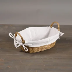 Koszyk z tworzywa sztucznego z materiałową wyściółką na pieczywo 30x20xh9 cm * Kesper Discount