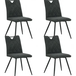 4 krzesła tapicerowane DALIA grafitowe * HowHomely Discount