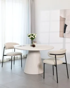 4 krzesła tapicerowane ZOYA kremowe * HowHomely Outlet