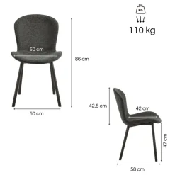 Krzesło do jadalni ciemnoszare Esra