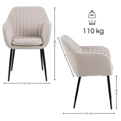 Krzesło do jadalni khaki Emilia