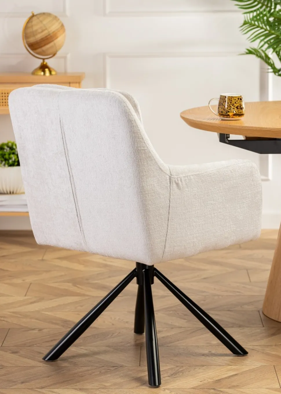 Krzesło Idaho kremowe z auto powrotem