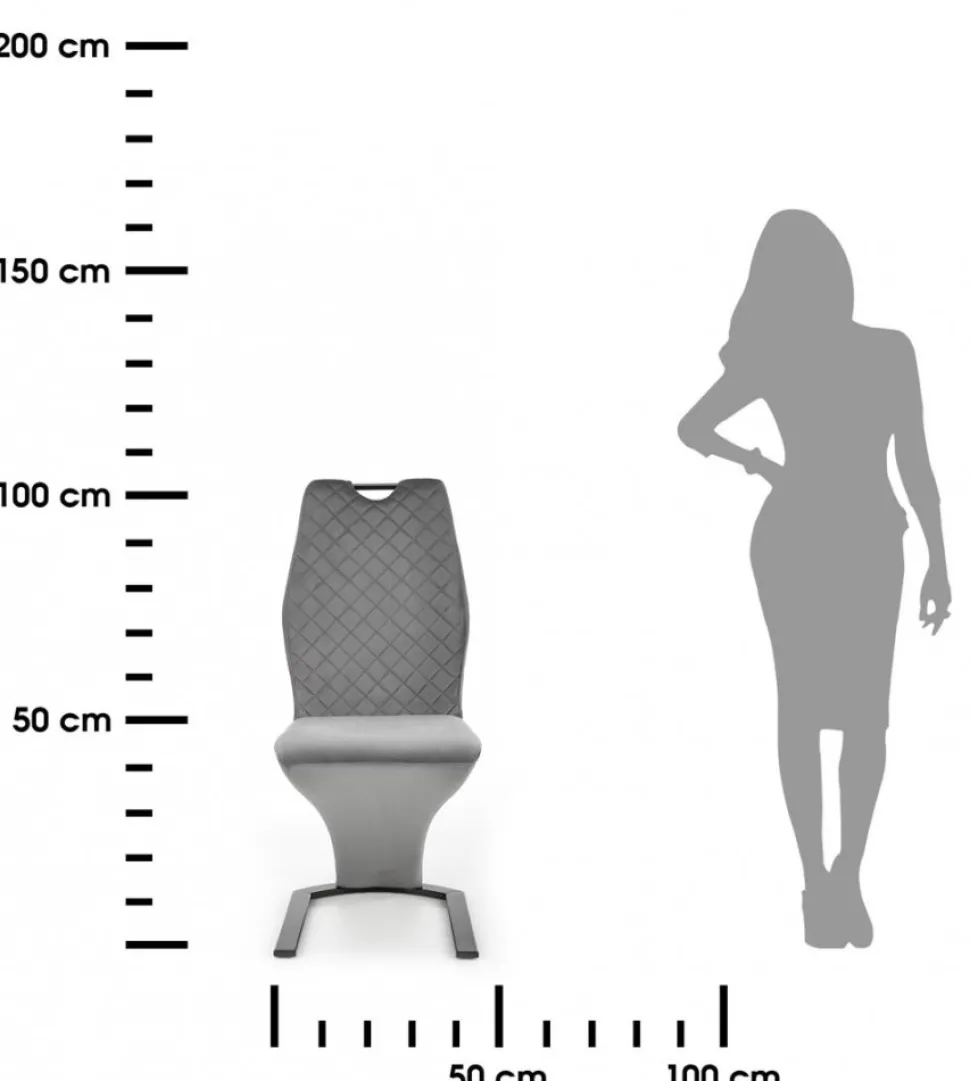 Krzesło tapicerowane K-442 popiel welur