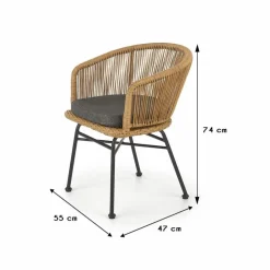 Krzesło model K400 rattan * Halmar New