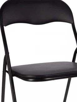 Krzesło składane FLEXI czarne metalowe do domu i ogrodu * Best