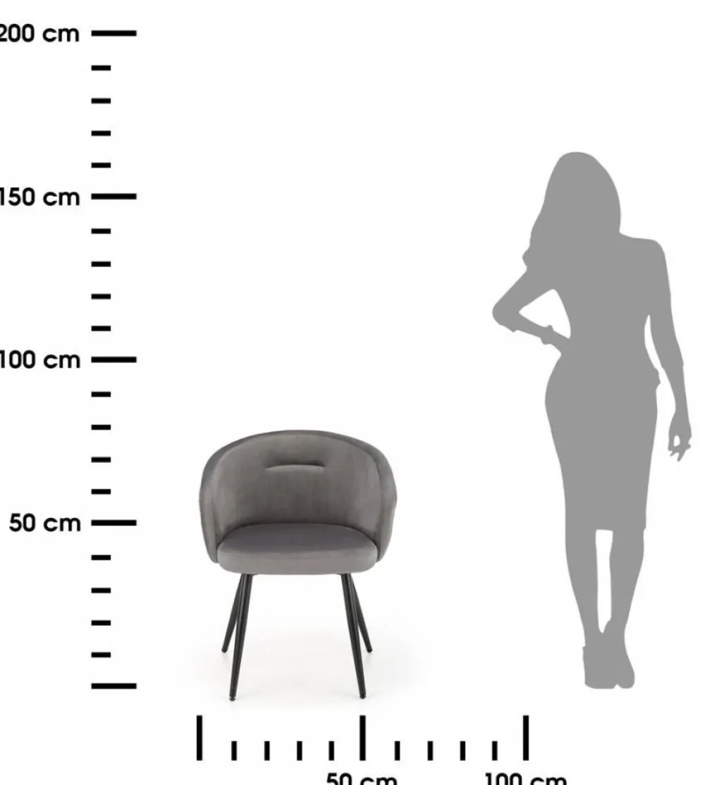 Krzesło tapicerowane K-430 popiel welur * Halmar Discount