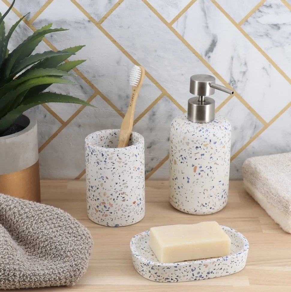 Kubek łazienkowy Terrazzo biały