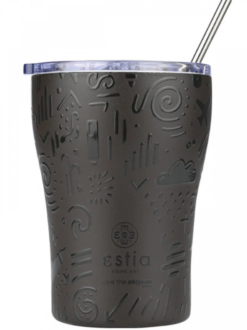 Kubek termiczny ze słomką 350 ml Noir Echo