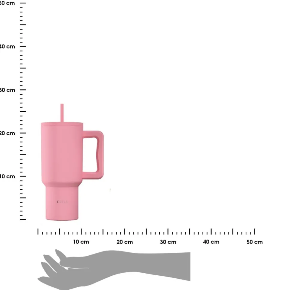 Kubek termiczny ze słomką 900 ml Rose