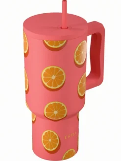 Kubek termiczny ze słomką 900 ml Orange Pop