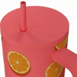 Kubek termiczny ze słomką 900 ml Orange Pop