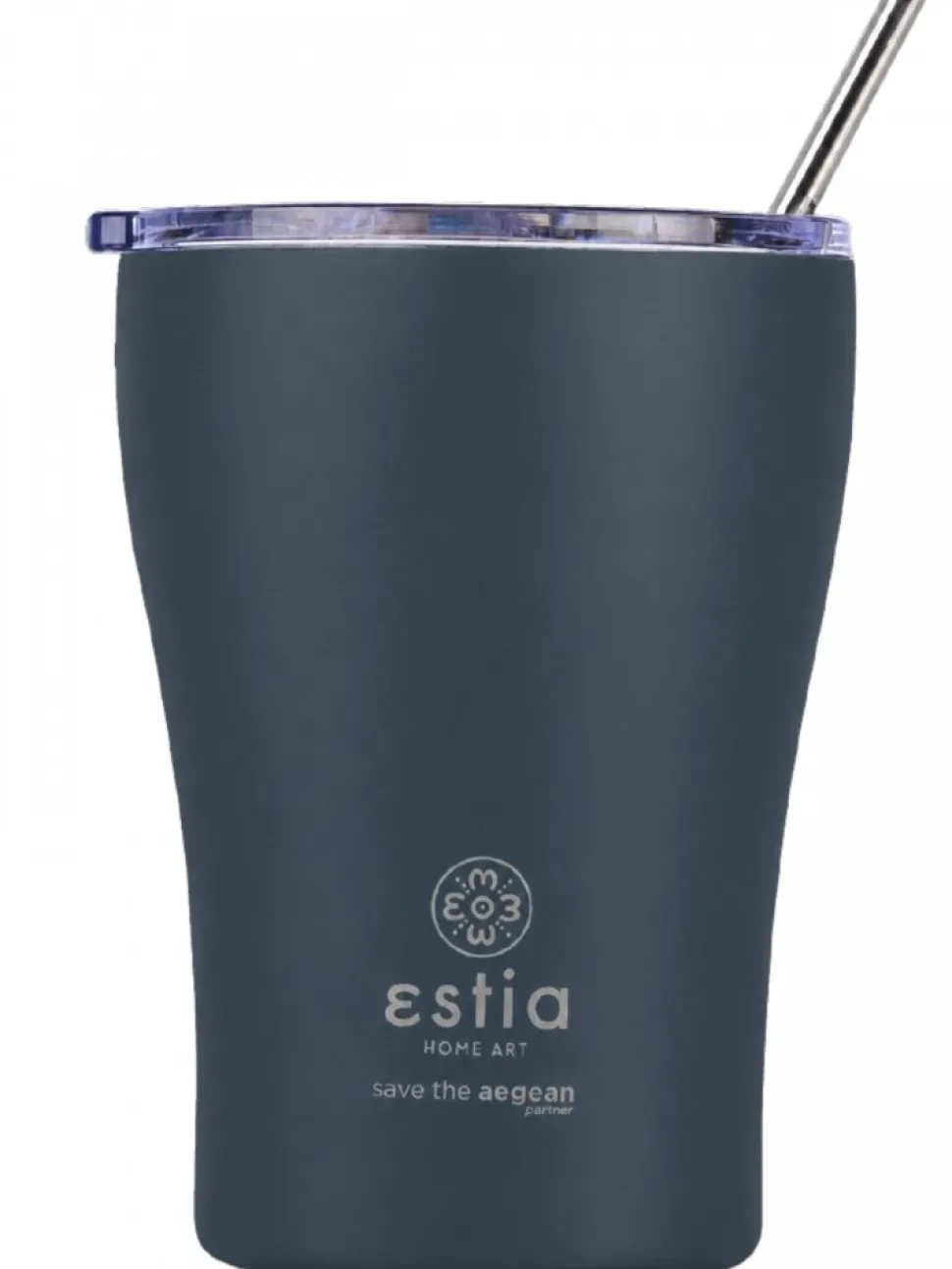 Kubek termiczny ze słomką 350 ml Indigo