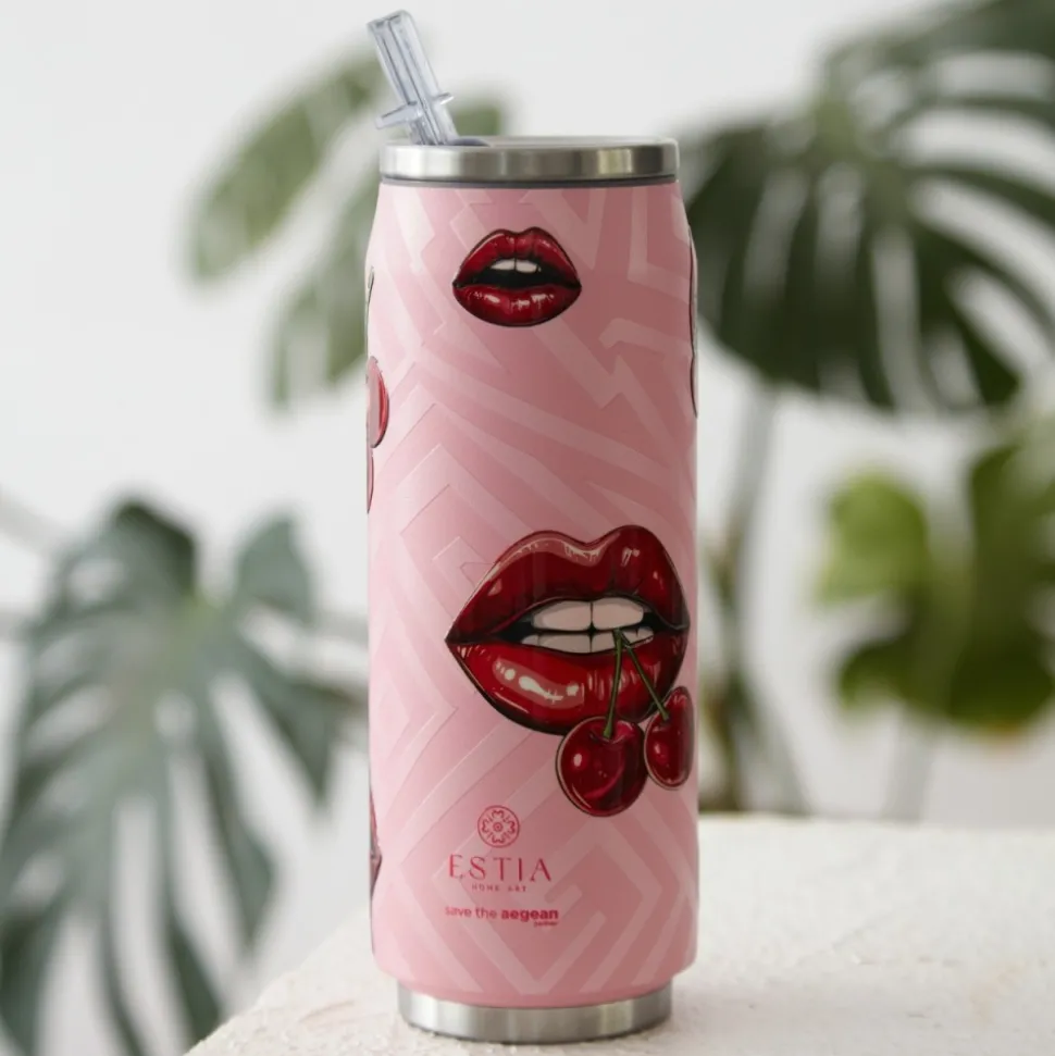 Kubek termiczny ze słomką 500 ml Blush Pop