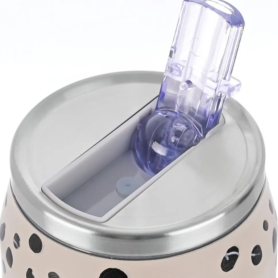 Kubek termiczny ze słomką 500 ml Leopard Taupe