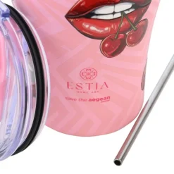 Kubek termiczny ze słomką 350 ml Blush Pop