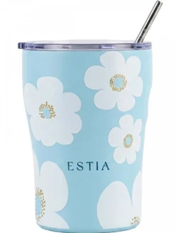 Kubek termiczny ze słomką 350 ml Blue Daisy